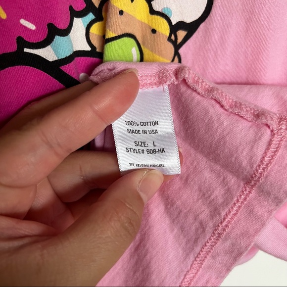 NWOT Hello Kitty Cafe Carmen Miranda Inspired Pink T-Shirt Size Large - Picture 5 of 6